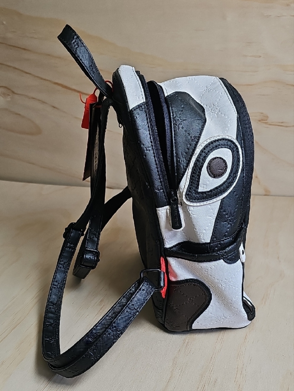 Sprayground Black White Brown Shark Mini Backpack - Picture 5 of 14
